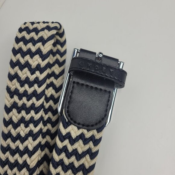 Ghost Golf Rory navy blue cream woven adjustable belt size 38 - Picture 3 of 4